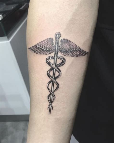 caduceus tattoo.